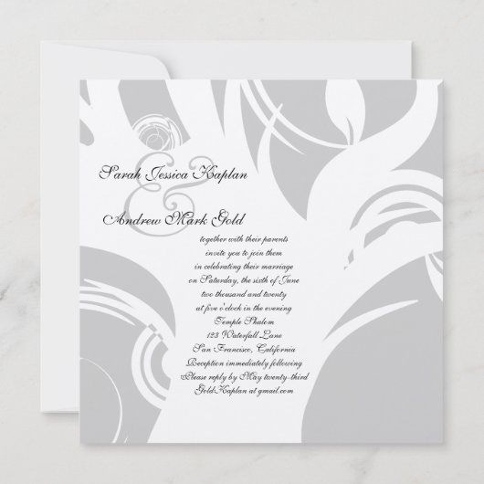 Baum des hebräischen Jüdischen Hochzeitsilbers Einladung (Rückseite)