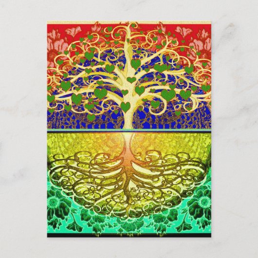 Baum des Herzens des Lebens Postkarte (Vorderseite)