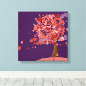 Baum des Herzens niedliche Kunstherzen Leinwanddruck (Insitu (Holzboden))