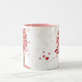 Baum des Herzens niedliche Kunstherzen Zweifarbige Tasse (Mittel)