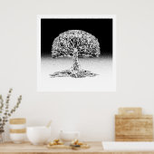 Baum des Korallenriffs Schwarz-Weiß Poster (Küche)