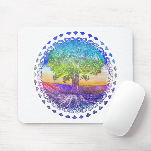 Baum des Leben-Friedens, der Liebe u. der Balance Mousepad (Mit Mouse)