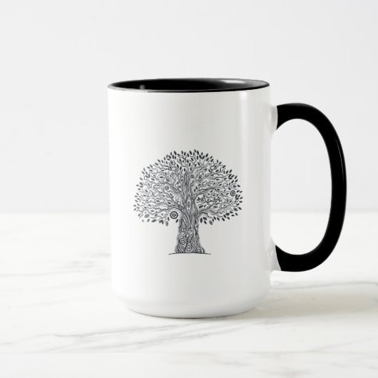 Baum des Leben-Gekritzels Tasse (Rechts)