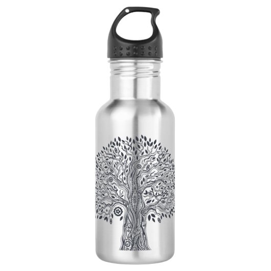 Baum des Leben-Gekritzels Trinkflasche (Vorderseite)