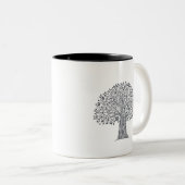 Baum des Leben-Gekritzels Zweifarbige Tasse (VorderseiteRechts)