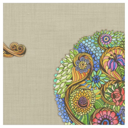 Baum des Leben-Gewebes Stoff (Nahaufnahme)