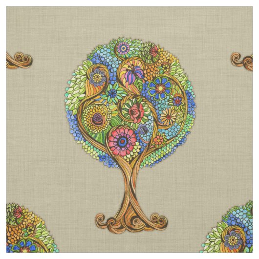 Baum des Leben-Gewebes Stoff (Muster)