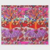 Baum des Leben-Herz-Blumen-Verpackungs-Papiers Geschenkpapier (Flach)