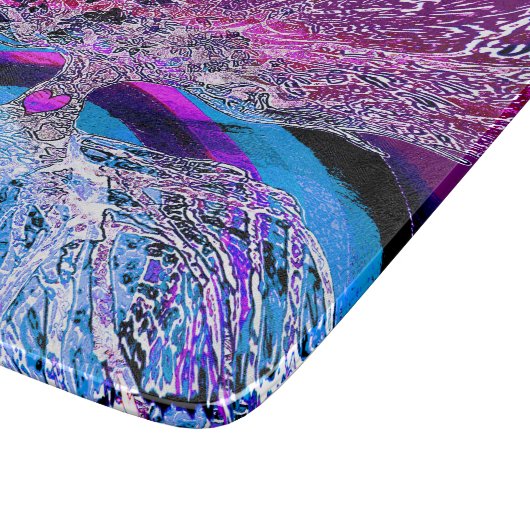 Baum des Leben-Herzens in Lila und in Blauem Schneidebrett (Ecke)