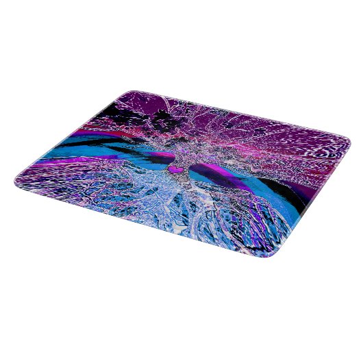 Baum des Leben-Herzens in Lila und in Blauem Schneidebrett (Ecke)