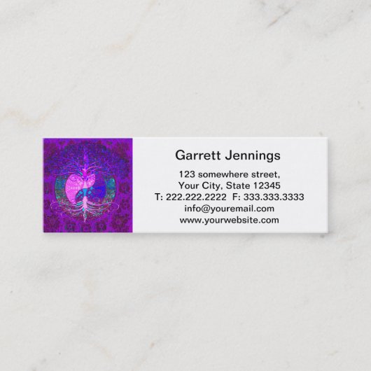 Baum des Leben-Herzens Mini Visitenkarte (Vorderseite)