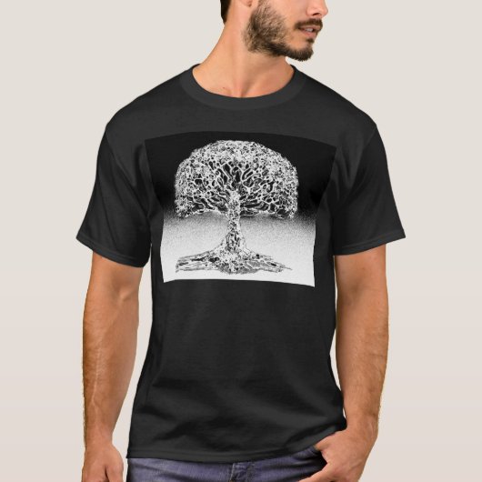 Baum des Leben-Korallenriffs Schwarzweiss T-Shirt (Vorderseite)