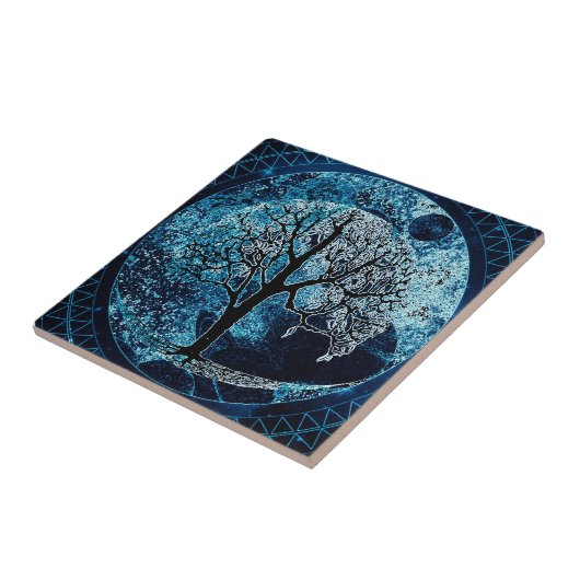 Baum des Leben-Mitternacht-Himmels Fliese (Seite)