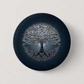 Baum des Leben-Nova-Blaus Button (Vorderseite)