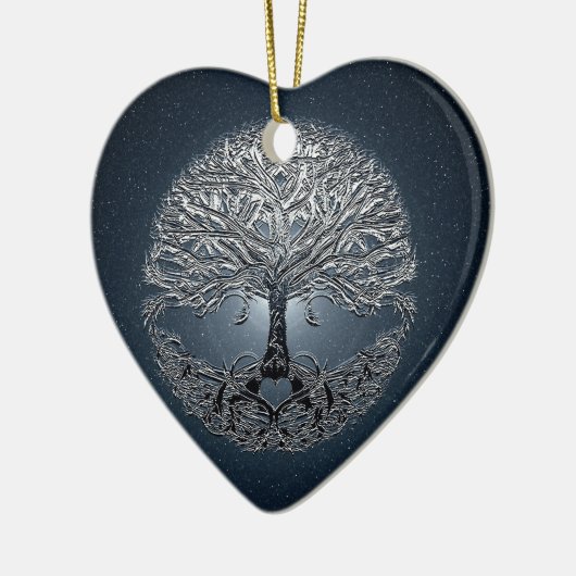 Baum des Leben-Nova-Blaus Keramik Ornament (Links)