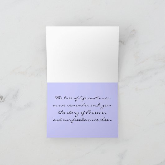 Baum des Leben-Passahfests Karte (Innenseite)