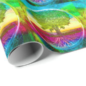 Baum des Leben-Regenbogen-Stolzes Geschenkpapier (Rolleneckpunkt)