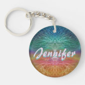 Baum des Leben-Regenbogens Schlüsselanhänger (Vorderseite)