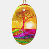 Baum des Leben-Sonnenaufgangs Keramik Ornament (Links)