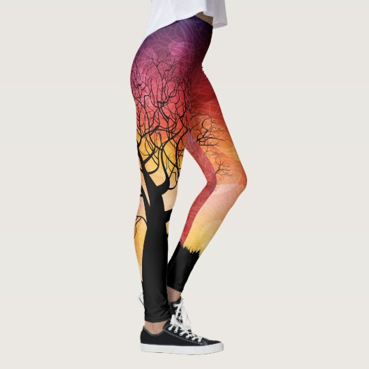 Baum des Leben-Sonnenuntergangs Leggings (Rechts)
