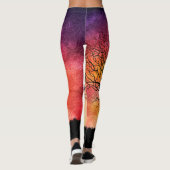 Baum des Leben-Sonnenuntergangs Leggings (Rückseite)