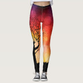 Baum des Leben-Sonnenuntergangs Leggings (Vorderseite)
