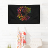 Baum des lebendigen Mondes Phasen Mandala Yoga Banner (Insitu)
