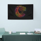 Baum des lebendigen Mondes Phasen Mandala Yoga Banner (Messeveranstaltung)