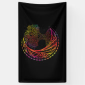 Baum des lebendigen Mondes Phasen Mandala Yoga Banner (Vertikal)