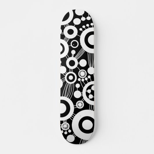 Baum des Lebens abstrakt - B&W Skateboard (Vorne)