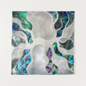 Baum des Lebens - Alleinstehende Muschel und Perle Wandteppich (Vorderseite (Horizontal))