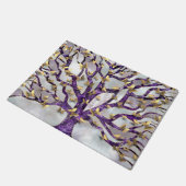 Baum des Lebens - Amethyst und Schmetterlinge Fußmatte (Schrägansicht)