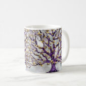 Baum des Lebens - Amethyst und Schmetterlinge Kaffeetasse (VorderseiteRechts)