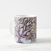 Baum des Lebens - Amethyst und Schmetterlinge Kaffeetasse (Vorderseite Links)