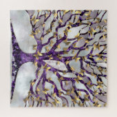 Baum des Lebens - Amethyst und Schmetterlinge Puzzle (Horizontal)