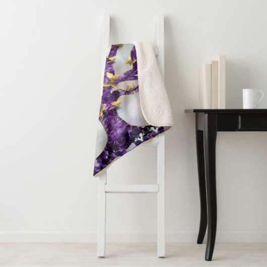 Baum des Lebens - Amethyst und Schmetterlinge Sherpadecke (Beispiel)