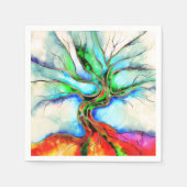 Baum des Lebens - Aquarell, Tinte und Gold Serviette (Vorderseite)