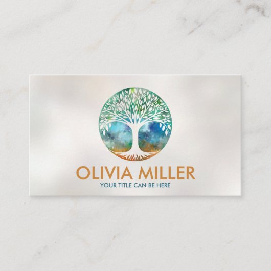 Baum des Lebens - Aquarell Visitenkarte (Vorderseite)