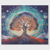 Baum des Lebens, ätherische Liebe trifft Natur Geschenkpapier (Flach)