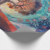 Baum des Lebens, ätherische Liebe trifft Natur Geschenkpapier (Ecke)