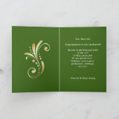 Baum des Lebens auf einem grünen Mosaik, jeder Occ Dankeskarte (Innenseite)