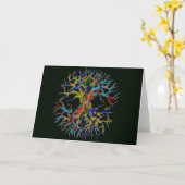 Baum des Lebens auf Schwarzem Karte (Gelbe Blume)