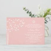 Baum des Lebens Baby Girl Naming Day Einladung Sch (Stehend Vorderseite)