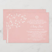 Baum des Lebens Baby Girl Naming Day Einladung Sch (Vorne/Hinten)