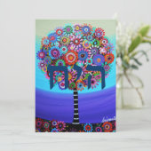 Baum des Lebens Bar Bat B'nai Mitzvah Einladungen (Stehend Vorderseite)