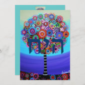 Baum des Lebens Bar Bat B'nai Mitzvah Einladungen (Vorne/Hinten)