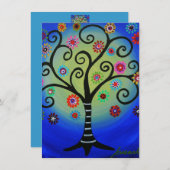 Baum des Lebens Bar Bat B'Nai Mitzvah Einladungen (Vorne/Hinten)