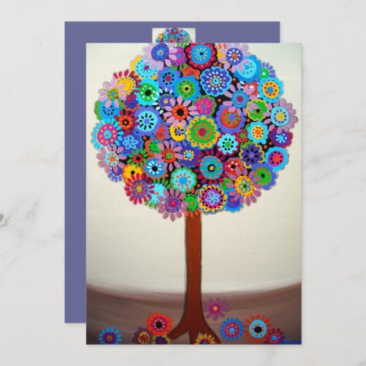 Baum des Lebens Bar Bat Mitzvah Einladungen (Vorne/Hinten)