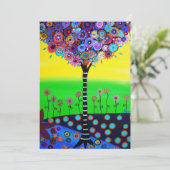 Baum des Lebens Bar bat Mitzvah Einladungen (Stehend Vorderseite)