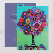Baum des Lebens Bar Bat Mitzvah Einladungen (Vorne/Hinten)